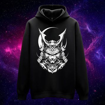 Худі &laquo;Самурай з Місяцем&raquo; (чорне, XS) hoodie-moon-samurai фото