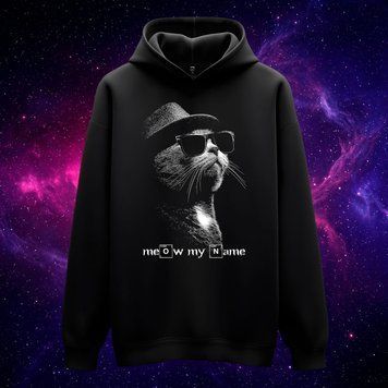 Худі &laquo;Meow my name&raquo; (чорне, XS) hoodie-meow-my-name фото