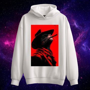 Худі &laquo;Red cat redemption&raquo; (біле, XS) hoodie-rcr фото